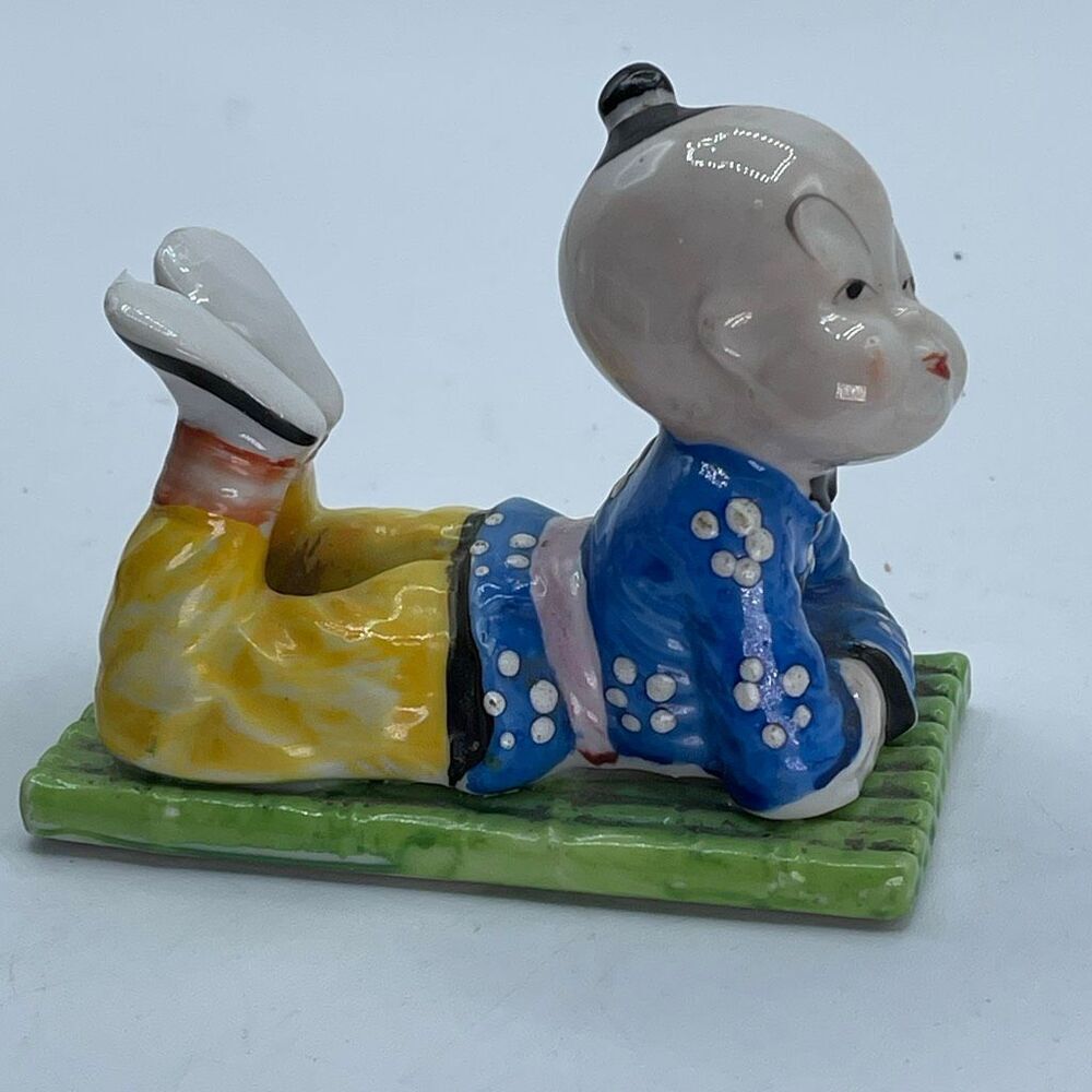 VTG porcelain reclining boy Occupied Japan 1945 -1951